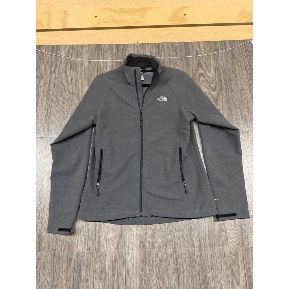 The North Face FlashDry Softshell Jacket Womens Large Gray Full Zip Outdoor